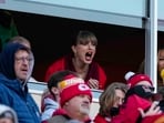 Singer Taylor Swift cheers during the second half of an NFL football game between the Las Vegas Raiders and the Kansas City Chiefs in Kansas City, Mo., Friday, Nov. 29, 2024. (AP Photo/Ed Zurga) Singer Taylor Swift cheers during the second half of an NFL football game between the Las Vegas Raiders and the Kansas City Chiefs in Kansas City, Mo., Friday, Nov. 29, 2024. (AP Photo/Ed Zurga)