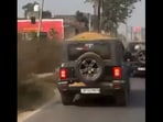 A man in Meerut piled mud on his Thar and sped down the road, sparking police action.






