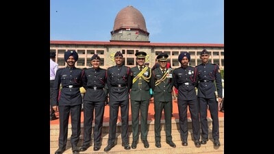 After completing three years of rigorous training, these six cadets—Gurkirat Singh, Yuvraj Singh Tomar, Barjinder Singh, Vinayak Sharma, Sukhdev Singh Gill and Kush Pandeya—will now proceed to various service training academies to become commissioned officers within a year. (HT) After completing three years of rigorous training, these six cadets—Gurkirat Singh, Yuvraj Singh Tomar, Barjinder Singh, Vinayak Sharma, Sukhdev Singh Gill and Kush Pandeya—will now proceed to various service training academies to become commissioned officers within a year. (HT)
