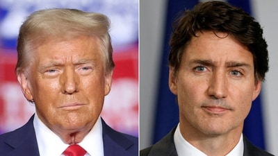 Donald Trump (L) and Canadian Prime Minister Justin Trudeau arrived in Palm Beach, Florida, on November 30, 2024. (Photo by CHARLY TRIBALLEAU and Ludovic MARIN / AFP) (AFP) Donald Trump (L) and Canadian Prime Minister Justin Trudeau arrived in Palm Beach, Florida, on November 30, 2024. (Photo by CHARLY TRIBALLEAU and Ludovic MARIN / AFP) (AFP)