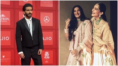 Sonam Kapoor and Rhea Kapoor complimented their brother Harsh Varrdhan Kapoor's dapper look. Sonam Kapoor and Rhea Kapoor complimented their brother Harsh Varrdhan Kapoor's dapper look.