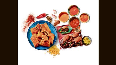 Meat blintzes by Elana Benjamin, a Baghdadi Jew in Australia. A range of fermented hot pepper sauces by Indian-Guyanese-Canadian Devan Rajkumar. Keralan fried chicken sandwiches with a curry leaf mayo by Khushbu Shah, a Gujarati in the US. (Photos:Shibani Mishra, Suech and Beck, Aubrie Pick) Meat blintzes by Elana Benjamin, a Baghdadi Jew in Australia. A range of fermented hot pepper sauces by Indian-Guyanese-Canadian Devan Rajkumar. Keralan fried chicken sandwiches with a curry leaf mayo by Khushbu Shah, a Gujarati in the US. (Photos:Shibani Mishra, Suech and Beck, Aubrie Pick)