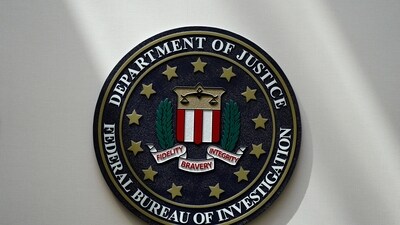 The FBI seal is pictured in Omaha, Neb., Aug. 10, 2022. The FBI seal is pictured in Omaha, Neb., Aug. 10, 2022.