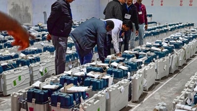 EVMs and VVPATs at a strong room. Representative Image (PTI) EVMs and VVPATs at a strong room. Representative Image (PTI)