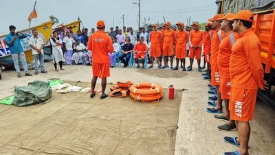 NDRF personnel conduct a community awareness programme for fishermen and boat handlers in collaboration with the Fishermen Welfare Department at Samanthanpettai, Amirtha Nagar, in Nagapattinam district, Tamil Nadu. (PTI) NDRF personnel conduct a community awareness programme for fishermen and boat handlers in collaboration with the Fishermen Welfare Department at Samanthanpettai, Amirtha Nagar, in Nagapattinam district, Tamil Nadu. (PTI)