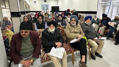 Pensioners at a consular camp held at the Khalsa Diwan Society gurdwara in Abbotsford, Canada. (Credit: Consulate of India, Vancouver) Pensioners at a consular camp held at the Khalsa Diwan Society gurdwara in Abbotsford, Canada. (Credit: Consulate of India, Vancouver)