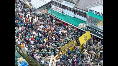 Protests erupted in September over the alleged illegal construction of the Sanjauli mosque. On September 11, at least 10 people, including six police personnel and four protestors, were injured after police resorted to baton charges and used water cannons when agitators broke the barricades and reached the vicinity of the mosque. (ANI File) Protests erupted in September over the alleged illegal construction of the Sanjauli mosque. On September 11, at least 10 people, including six police personnel and four protestors, were injured after police resorted to baton charges and used water cannons when agitators broke the barricades and reached the vicinity of the mosque. (ANI File)