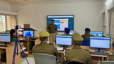 SP Kannauj Amit Kumar Anand during training session of police personnel for digital transformation (Sourced)