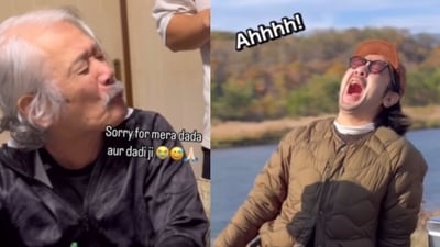 Japanese vlogger shared his family's hilarious reactions to trying India’s Hajmola. (Instagram/koki_shishido) Japanese vlogger shared his family's hilarious reactions to trying India’s Hajmola. (Instagram/koki_shishido)