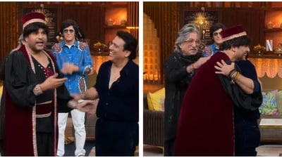 Govinda and Krushna Abhishek on The Great Indian Kapil Show. Govinda and Krushna Abhishek on The Great Indian Kapil Show.