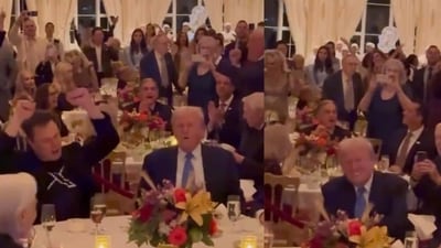 Musk and Trump were seen having a blast dancing to 'YMCA,' (pic- x (video)) Musk and Trump were seen having a blast dancing to 'YMCA,' (pic- x (video))