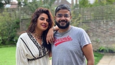 Priyanka Chopra with her brother Siddharth Chopra in London. Priyanka Chopra with her brother Siddharth Chopra in London.
