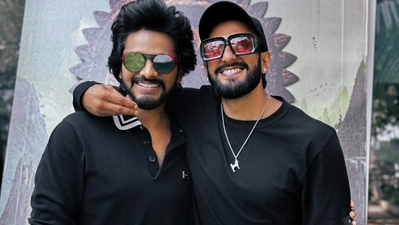 Ranveer Singh and Teja Sajja united for a photo.