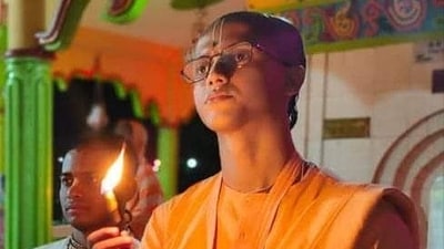 Shyam Das Prabhu was arrested in Bangladesh on Friday. (X/@RadharamnDas) Shyam Das Prabhu was arrested in Bangladesh on Friday. (X/@RadharamnDas)
