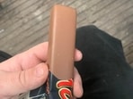 After unwrapping the chocolate, then man discovered that it was missing the signature ripples on top.