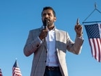 Kash Patel, former chief of staff to Acting Secretary of Defense Christopher Miller, speaks at a rally in Minden. Kash Patel, former chief of staff to Acting Secretary of Defense Christopher Miller, speaks at a rally in Minden.
