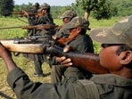Maoist rebels train in a forest area. (File Photo)