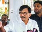 Shiv Sena (UBT) MP Sanjay Raut addresses a press conference amid the counting of votes for the Maharashtra Assembly elections, in Mumbai, Saturday, Nov. 23, 2024. (File)