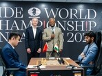 Singapore: India's D Gukesh and China�s Ding Liren during the sixth game of the World Chess Championship, in Singapore, Sunday, Dec. 1, 2024. (FIDE/Eng Chin An via PTI Photo) (PTI12_01_2024_000241A) Singapore: India's D Gukesh and China�s Ding Liren during the sixth game of the World Chess Championship, in Singapore, Sunday, Dec. 1, 2024. (FIDE/Eng Chin An via PTI Photo) (PTI12_01_2024_000241A)