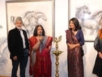 The evening began with cocktails and guided viewing, featuring remarks by Sujata. 
