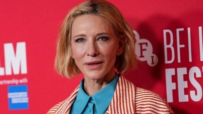 Cate Blanchett poses for photographers upon arrival at the premiere of the film 'Rumours' during the London Film Festival on Sunday, Oct. 13, 2024, in London. (Photo by Scott A Garfitt/Invision/AP) (Scott A Garfitt/Invision/AP) Cate Blanchett poses for photographers upon arrival at the premiere of the film 'Rumours' during the London Film Festival on Sunday, Oct. 13, 2024, in London. (Photo by Scott A Garfitt/Invision/AP) (Scott A Garfitt/Invision/AP)