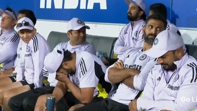Rohit Sharma's reaction on Sarfaraz Khan's dismissal Rohit Sharma's reaction on Sarfaraz Khan's dismissal