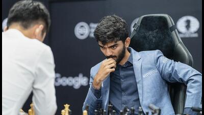 India's D Gukesh and China’s Ding Liren during the sixth game of the World Chess Championship in Singapore on Sunday. (PTI) India's D Gukesh and China’s Ding Liren during the sixth game of the World Chess Championship in Singapore on Sunday. (PTI)