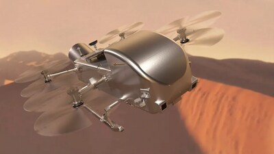 Dragonfly's launch window is set between July 5 and July 25, 2028, using a SpaceX Falcon Heavy rocket (NASA) Dragonfly's launch window is set between July 5 and July 25, 2028, using a SpaceX Falcon Heavy rocket (NASA)