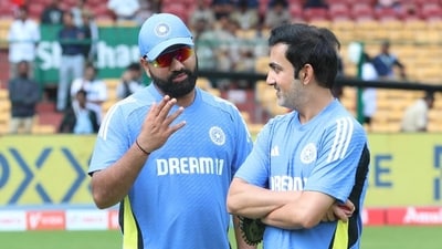 Skipper Rohit Sharma and coach Gautam Gambhir (HT_PRINT)
