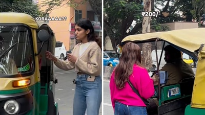 The reel shows one auto driver reject the woman who was speaking Hindi while he agreed to ferry the Kannada-speaking woman. (Instagram/jinalmodiii) The reel shows one auto driver reject the woman who was speaking Hindi while he agreed to ferry the Kannada-speaking woman. (Instagram/jinalmodiii)