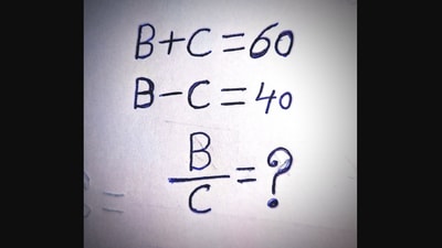 The puzzle offers you two simple equations and asks you to determine the value of two variable B and C. (X/@brain_teaser_1) The puzzle offers you two simple equations and asks you to determine the value of two variable B and C. (X/@brain_teaser_1)