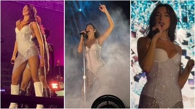 At her Mumbai concert, Dua Lipa showcased a stylish bold look (Instagram) At her Mumbai concert, Dua Lipa showcased a stylish bold look (Instagram)