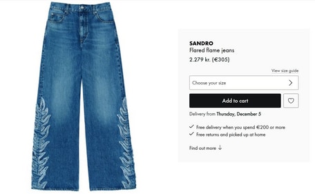 Radhika's denim jeans come with a price tag of ₹26,500. (www.24s.com) Radhika's denim jeans come with a price tag of ₹26,500. (www.24s.com)