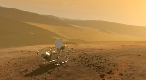 The rotorcraft, scheduled to reach Titan in 2034. (NASA) The rotorcraft, scheduled to reach Titan in 2034. (NASA)
