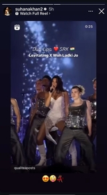 Suhana re-posted a video from the concert.