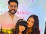 Abhishek Bachchan with wife Aishwarya Rai Bachchan and daughter Aaradhya Bachchan