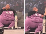 Dave Blunt hit out at Snoop Dogg in the middle of his performance after he had told him to "put down the chicken wings". Dave Blunt hit out at Snoop Dogg in the middle of his performance after he had told him to "put down the chicken wings".