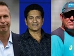 Michael Vaughan (L) doesn't see eye to eye with Darren Lehmann (R)