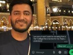 Vinayak Sarawagi shared the screenshot of a WhatsApp exchange with the college student. Vinayak Sarawagi shared the screenshot of a WhatsApp exchange with the college student.