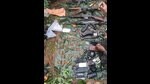 Bhadradri Kothagudem: Arms and ammunition recovered from the site of an encounter between maoists and police, in Bhadradri Kothagudem district, Thursday, Sept. 5, 2024. Six cadres of the outlawed CPI (Maoist) including two women were killed after an exchange of fire between the ultras and police in the district of Telangana on Thursday, police said. (PTI Photo) (PTI)