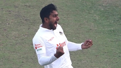 Mehidy Hasan Miraz picked a 12-wicket haul to power Bangladesh to a historic Test victory against the West Indies at Mirpur in 2018. (AP Photo) Mehidy Hasan Miraz picked a 12-wicket haul to power Bangladesh to a historic Test victory against the West Indies at Mirpur in 2018. (AP Photo)