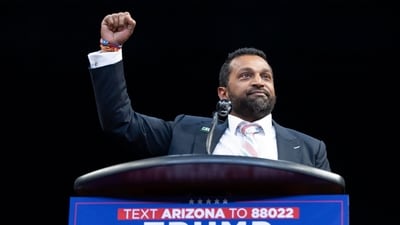 Former Chief of Staff to the U.S. Secretary of Defense Kash Patel speaks during a campaign rally for U.S. Republican presidential nominee, former President Donald Trump at Findlay Toyota Center on October 13, 2024 in Prescott Valley, Arizona. US President-elect Donald Trump nominated Kash Patel as FBI director on November 30, 2024. (AFP / Rebecca Noble) Former Chief of Staff to the U.S. Secretary of Defense Kash Patel speaks during a campaign rally for U.S. Republican presidential nominee, former President Donald Trump at Findlay Toyota Center on October 13, 2024 in Prescott Valley, Arizona. US President-elect Donald Trump nominated Kash Patel as FBI director on November 30, 2024. (AFP / Rebecca Noble)