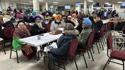 Pensioners at a consular camp held at the Khalsa Diwan Society gurdwara in Abbotsford, Canada on November 17. (Credit: Consulate of India, Vancouver)
