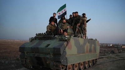 The United States and its allies France, Germany and Britain, on Sunday, called for "de-escalation" in Syria and urged in a joint statement for the protection of civilians and infrastructure. ( Photo by Rami al SAYED / AFP) The United States and its allies France, Germany and Britain, on Sunday, called for "de-escalation" in Syria and urged in a joint statement for the protection of civilians and infrastructure. ( Photo by Rami al SAYED / AFP)