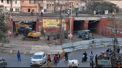 The closed Domoria bridge in Ludhiana on Monday. (Manish/HT) The closed Domoria bridge in Ludhiana on Monday. (Manish/HT)