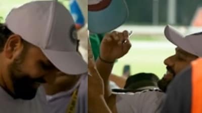 Rohit Sharma fulfills a fan's request (Screengrab - BCCI/X) Rohit Sharma fulfills a fan's request (Screengrab - BCCI/X)