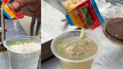 A street vendor's viral "Vimal Shikanji" drink sparked debate across social media. (Instagram/@viral_brijesh_vlogs) A street vendor's viral "Vimal Shikanji" drink sparked debate across social media. (Instagram/@viral_brijesh_vlogs)