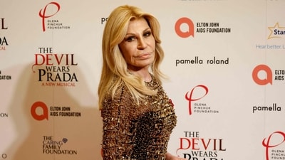Italian fashion designer Donatella Versace poses on the red carpet. (AFP) Italian fashion designer Donatella Versace poses on the red carpet. (AFP)