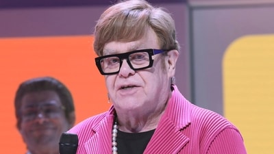 Elton John appears at the curtain call for the Broadway opening night of "Tammy Faye" at the Palace Theatre on Thursday, Nov. 14. (Greg Allen/Invision/AP) Elton John appears at the curtain call for the Broadway opening night of "Tammy Faye" at the Palace Theatre on Thursday, Nov. 14. (Greg Allen/Invision/AP)