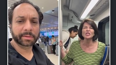 Taufiq advised the woman to advise him to have “more curry, right?” In response, the woman said that she was going to take out her phone “to record your f–king tandoori a**.” (Pervez Taufiq/Instagram) Taufiq advised the woman to advise him to have “more curry, right?” In response, the woman said that she was going to take out her phone “to record your f–king tandoori a**.” (Pervez Taufiq/Instagram)